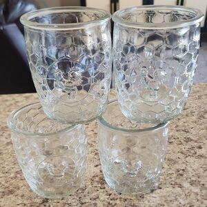 Clear Glass Tumbler Set with Rooster Design